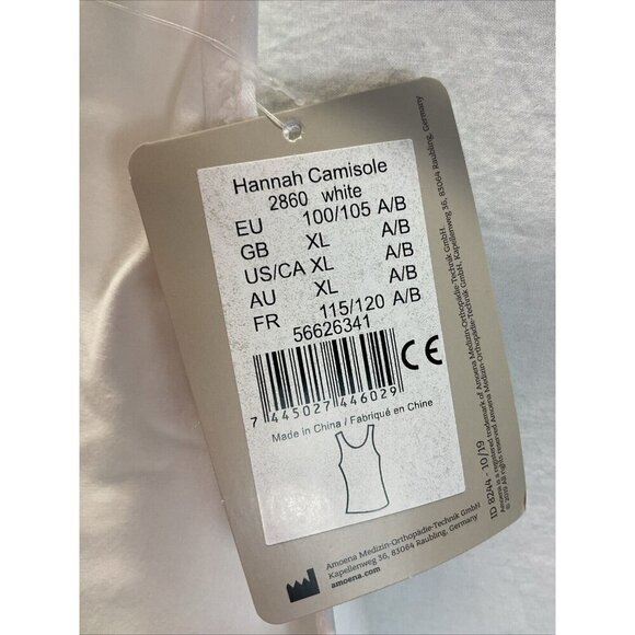 AMOENA Hannah 2860 Post-Surgery Front Close Camisole White XL NWT - Picture 6 of 11